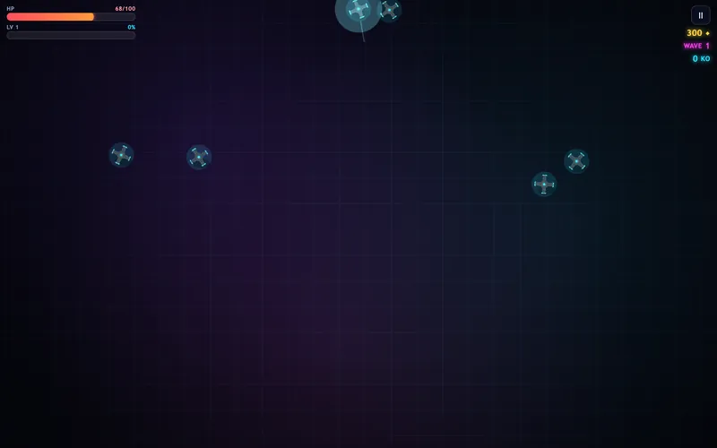 Neon Gacha arena shooter mid-wave