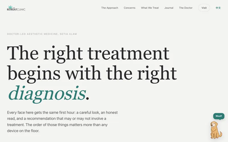 The Retreat Clinic website home page